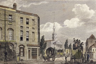 Entrada a Londres en la iglesia de Shoreditch, 1810 de Robert Blemell Schnebbelie